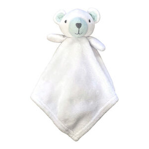 Bon Bebe Unisex Baby Polar Bear Lovey White Mint Green Plush Security Blanket